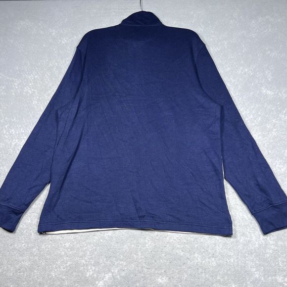 CLUB ROOM STRIPED FLEECE HALF ZIP MOCK NECK SWEATER MEN’S LARGE GRAY/WHITE NWT - Picture 5 of 10